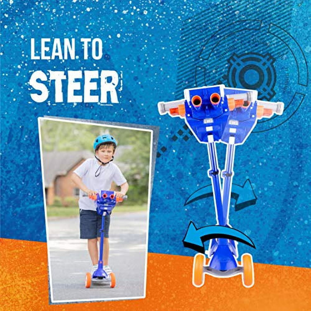 Nerf Blaster Scooter, Dual Trigger Rapid Fire Action, Includes 2 Clips and 12 Elite Darts