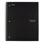 Five Star Notebook, 1 Subject, College Ruled, Black (72057)