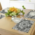 thumbnail image 4 of Ambesonne Mandala Place Mats Set of 4, Lace Like Lotus Flower Form, Standard Size, Black White, 4 of 6