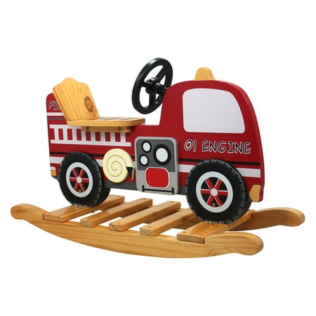 Teamson Kid's Trains and Trucks Fire Engine Rocker