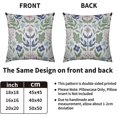 thumbnail image 4 of Blue Green Floral Pillow Covers 18x18 Set of 2 Spring Summer Navy Pink Flower Sage Leaves Block Print Decorative Throw Pillow Cases Outdoor Farmhouse Decoration for Sofa Couch Bed, 4 of 6
