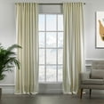 thumbnail image 2 of 3S Brother's Extra Long Room Darkening 108" Length Faux Velvet Cream Curtain Drapes - Hanging Back Tab 5-25 Feet Custom Made Curtains ( 1 Panel ) - Made in Turkey (52"Wx108"L), 2 of 5