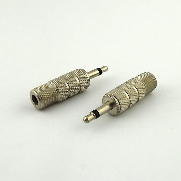 FOR 10pcs F Female Jack To 3.5mm 1 Male Plug Mono Coaxial Audio Adapter Converter