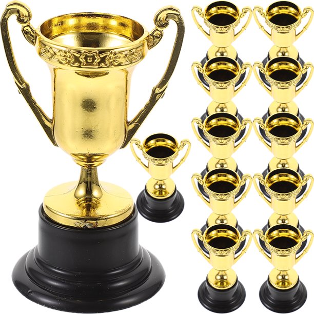 12pcs Mini premios premios Premio de plástico Trofeos de Premio Taza Modelos de juguete para niños