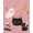 Pink, Pattern 1, variant on Design&I 8'x10' Washable Area Rug Snag-Free Pink Black Whimsical Ghost and Cat Design Charming Night Sky Motif with Playful for Dining Room, Large Office, Lounge