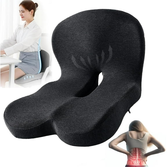 Back and Seat Cushion, Soothe  Seat Cushion for Tailbone Pain Relief, Memory Foam L-Shaped Integrated Seat Cushions, Lumbar & Lower Back Support for Office Chair, Car