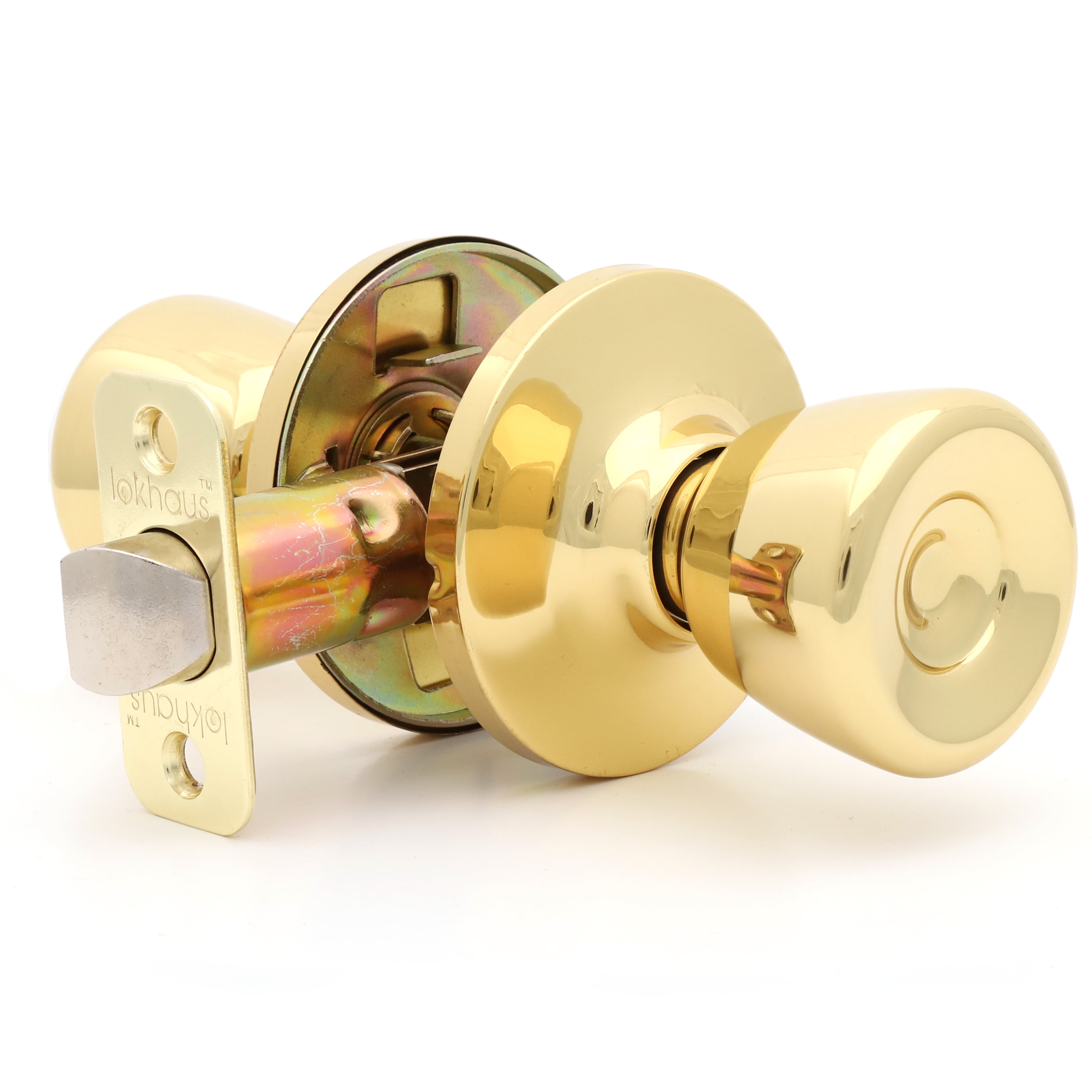 Lokhaus Passage Tulip Doorknob Polished Brass 2 Count