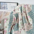 thumbnail image 3 of Chezmoi Collection Gayle 1-Piece Cotton Patchwork Quilted Throw - Vintage Washed Floral, Soft Breathable Reversible Quilt for All Seasons. Throw Blanket, 3 of 9