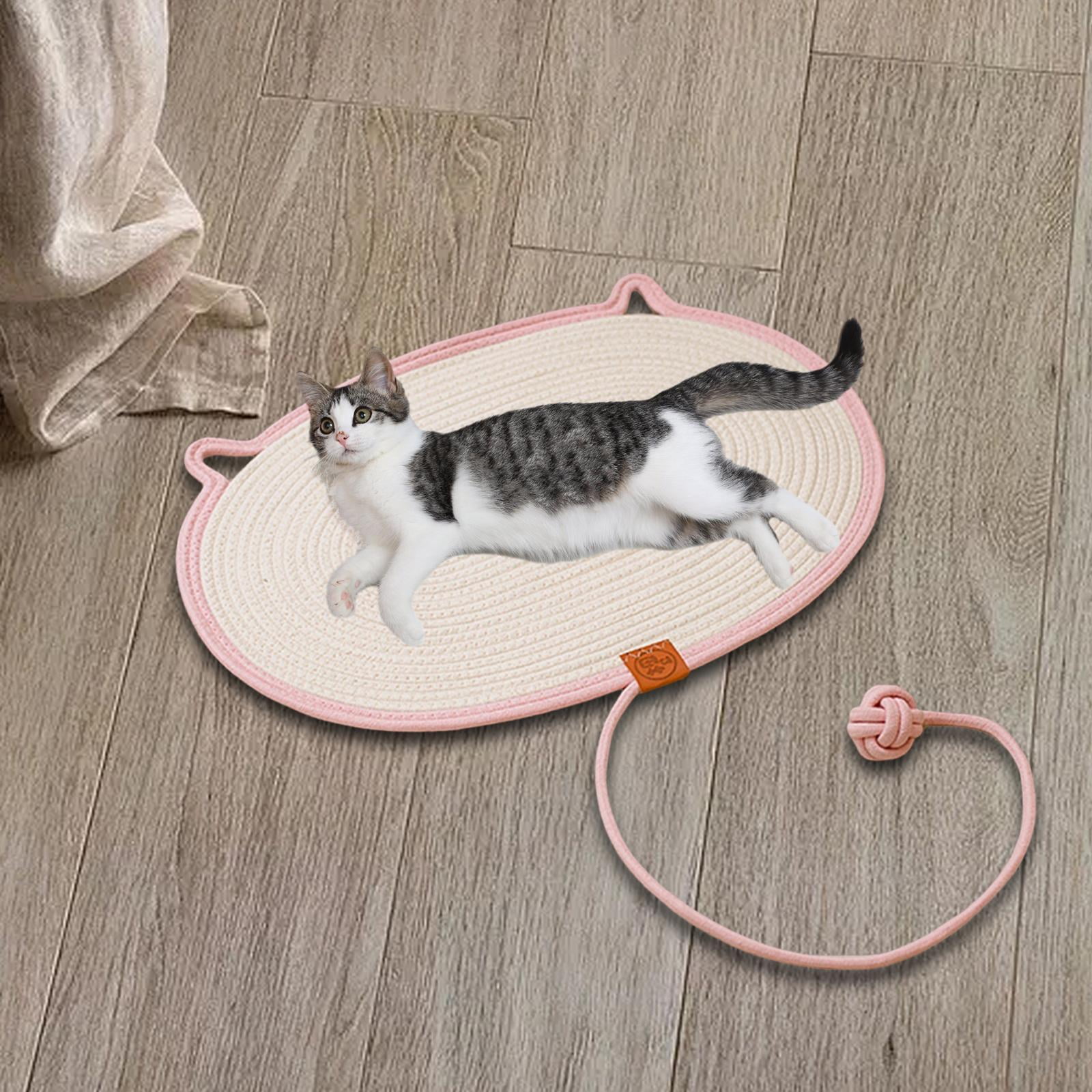 TOOYFUL Cat Scratch Mat Cat Scratching Board Grinding Claws Furniture Sofa Protector Cat Scratch Pad for Indoor Cats Couch Floor Home Pink S