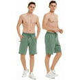 thumbnail image 6 of QPNGRP Men's Workout Stretch Shorts Casual Drawstring Elastic Zipper Pockets Olivegreen 34, 6 of 8