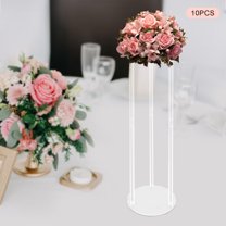 10pcs 31.5in Clear Acrylic Vase Cylinder Flower Stand, Wedding Centerpieces Party Decor