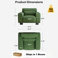 thumbnail image 3 of CHITOOMA 40" Oversized Accent Chair, Upholstered Armchair with Pillow and Removable Linen Cover, Deep Seat Sofa Chair with Wide Armrests for Living Room, Bedroom, or Office, Green, 3 of 16