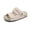 Beige, variant on Girls' Sandal Style Soft Toe Cozy Summer Slides With Adjustable Hook Loop Straps For Kids