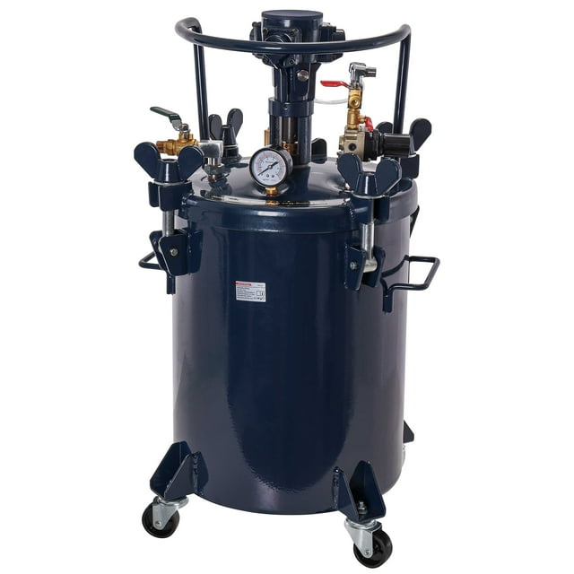TCP Global Réservoir de Peinture sous Pression 8 Gallons - (30 Litres): Acier Solide Robuste, Couvercle à Pince avec Agitateur de Mélange à Air, Régulateur et Manomètre - Idéal pour Peinture à Grand Volume et Carrosserie Auto