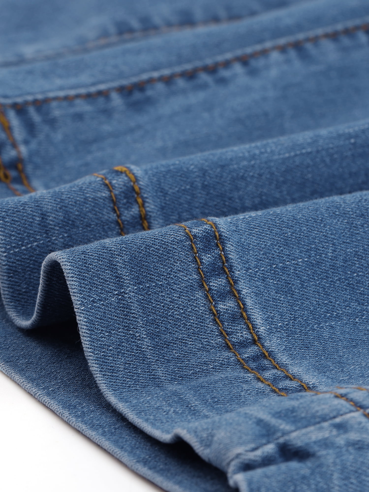 DARING DIVA Women's Wide High Waisted Stretchy Jeans Buttoned Denim Pants S Blue