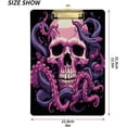 thumbnail image 2 of Acrylic Clipboards with Low Profile Clip, A4 Standard Size 9" x 12.5" File Holder for Writing Drawing, Clip Boards for Doctors Offices, Octopus and Skull Head Gifts, 2 of 7