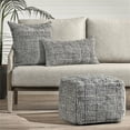 thumbnail image 5 of Pemberly Row Pouf Transitionnel 18 Pouces en Tissu Recyclé pour Intérieur et Extérieur Gris, 5 of 5