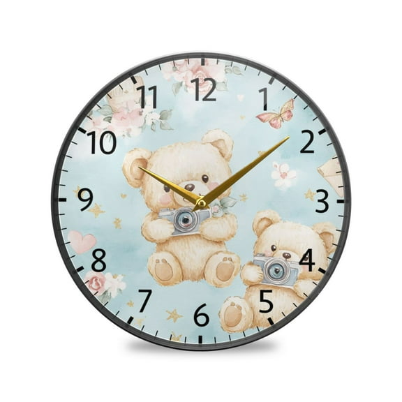 BZSMCE Wall Clock Acrylic Size:9.5*9.5in/11.9*11.9in Camera-ready Cubs Design Pattern Clock