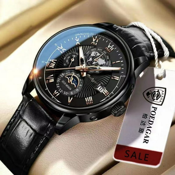 Swiss Brand POEDAGAR Sport Chronograph Men Watch Top Luxury Waterproof Luminous Stainless Steel Quartz Wristwatch Date Watches