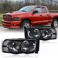 thumbnail image 4 of PIT66 Clear/Black  Headlights Fit for 2002-2005 Dodge Ram 1500/2003-2005 Ram 2500 3500 Headlights, 4 of 9
