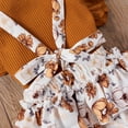 thumbnail image 2 of Vedolay Toddler Girl Short Set Toddler Girl Outfit Sleeveless Tops & Floral Print Shorts Clothing Sets,Brown 12-18 Months, 2 of 5