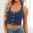 thumbnail image 5 of Denim Corset Top for Women Strapless Zip Front Bustier Going Out Crop Jean Tops Sexy Y2K Outfits Clothes, 5 of 6