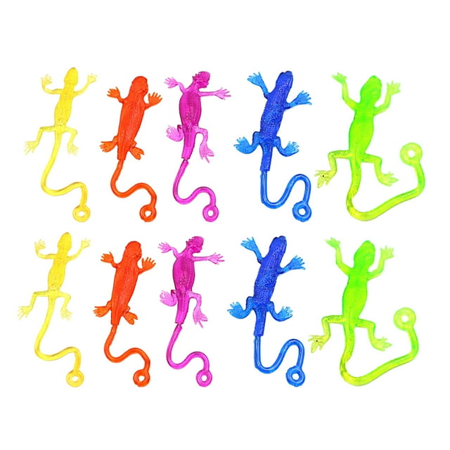15 lagartos pegajosos de juguete para niños, juguetes elásticos y creativos, lagartos pegajosos divertidos