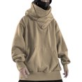 thumbnail image 2 of 2025 New Men's Solid Vintage Hooded High Neck Loose High Street Hip Hop Pullover Sweatshirt Casual Men Graphic Sweatshirt, 2 of 5