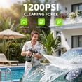 thumbnail image 2 of Cordless Pressure Washer Battery Operated, 1200PSI 3.0 GPM Portable Cordless Power Washer with 6-in-1 Nozzle, Foam Cannon, 96V Battery&Charger; Handheld Pressure Washer for Home, Car, Yard, 2 of 8