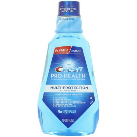 - Crest Pro-Health Multi-Protection Oral Rinse, Refreshing Clean Mint 1000 mL (Pack of 2)
