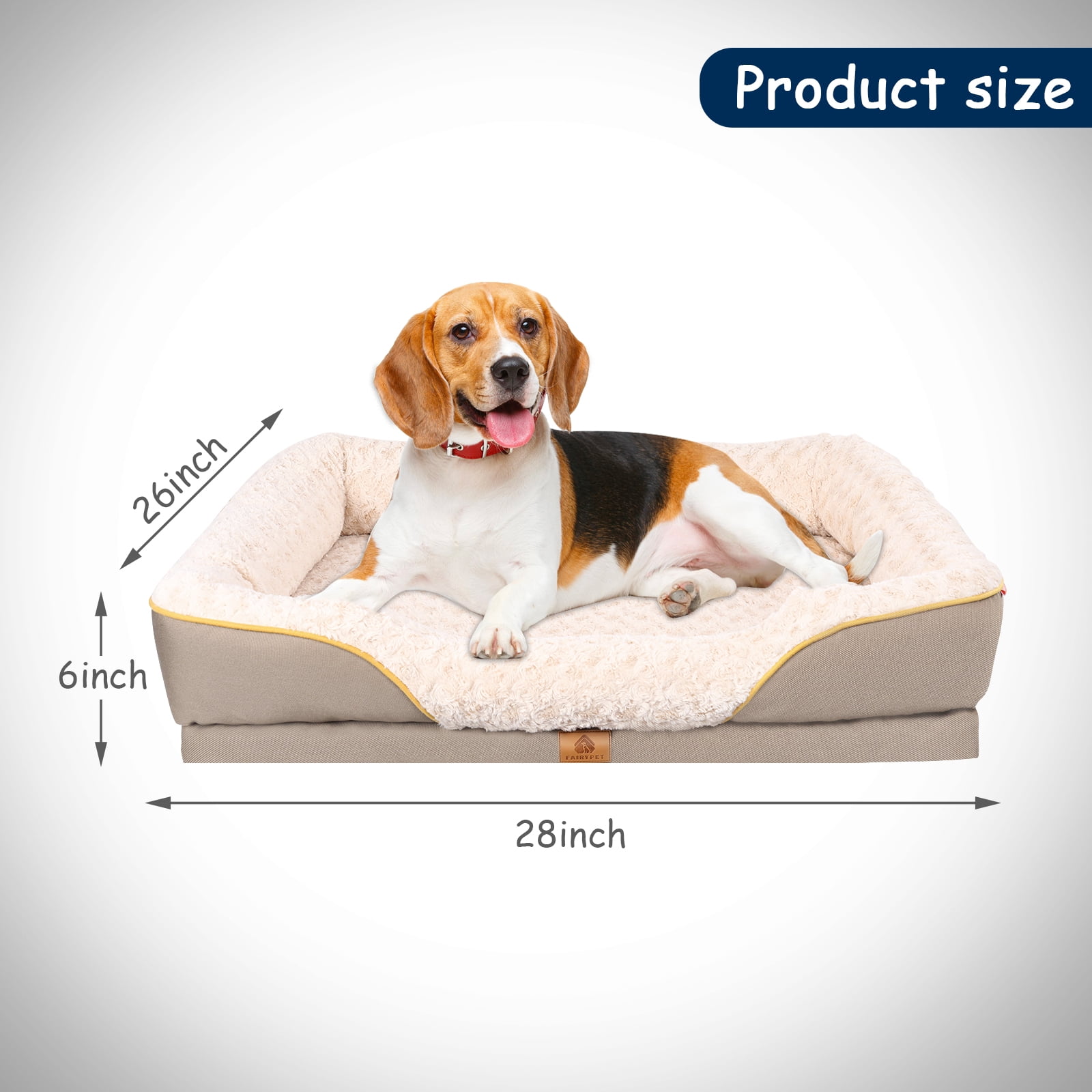 MUMTOP Orthopedic  Dog Bed  with Cooling Breathable Memory Foam , Washable Cover and Non-Slip Base