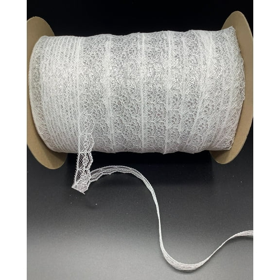 White/Silver Metallic 5/8" Lace