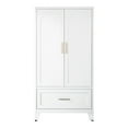 thumbnail image 3 of 60" Tall White Metal Wardrobe with 2 Drawers & Hanging Rod, 2-Door Storage Cabinet with Adjustable Shelf for Bedroom, Office, Entryway, 3 of 8