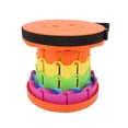 thumbnail image 4 of Taburete telescópico portátil retráctil de color ligero silla plegable para camping, jardín, pesca, senderismo, viajes, barbacoa, arco iris, naranja, 4 of 14