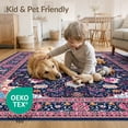 thumbnail image 4 of ODIKA Medallion Oriental With Maximalist Boho Floral Allover Motifs for Bedroom, Bedside, Nursery, Pet Friendly & Kids Safe, 4 of 7