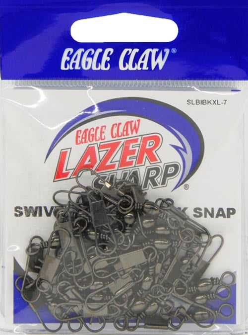 Eagle Claw Lazer Sharp Barrel Swivel Interlock Snap Choose Size 5/7/10/12 Qty 35 