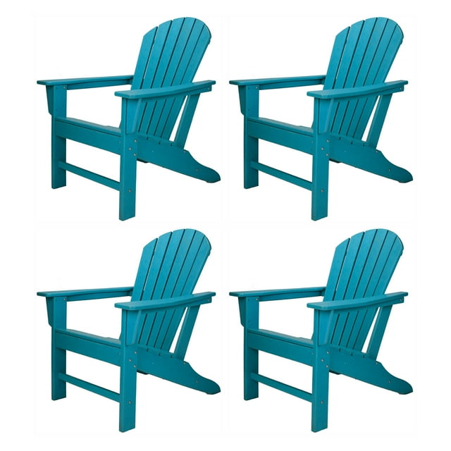 Leisure Classics Chaise de Patio Intérieure Extérieure Protégée UV, Turquoise (Lot de 4)