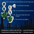 thumbnail image 2 of Gem Stone King 925 Sterling Silver and 10K Yellow Gold Green Nano Emerald and White Lab Grown Diamond Infininty Dangle Earrings for Women By Keren Hanan (6.06 Cttw, Heart Shape 10MM), 2 of 4