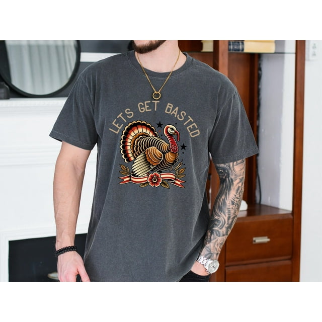 Custom Thanksgiving Comfort Colors T-Shirt, Personalized Matching Family Shirt, Funny Retr - Pepper - 2XL