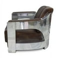 thumbnail image 3 of Aviator Chair and Ottoman - Genuine Leather - Polished Aluminum Armchair, 3 of 7