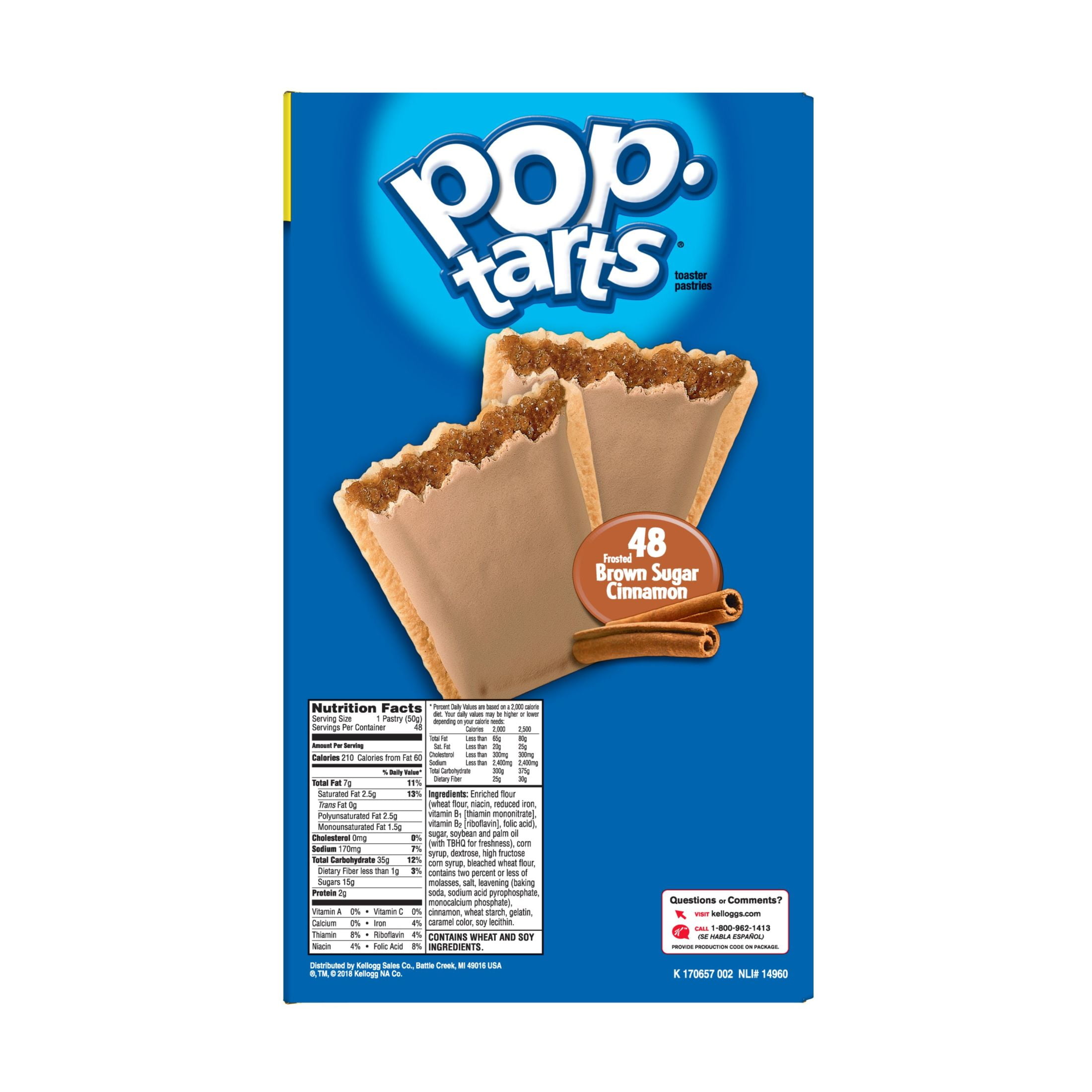Pop-Tarts Frosted Brown Sugar Cinnamon Breakfast Toaster Pastries, 84 oz, 48 Count