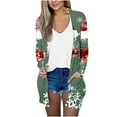 thumbnail image 2 of WXLWZYWL Womens Cardigans Fall Long Sleeve Open Front Sweaters Snowflake Xmas Tree Pumpkin Graphic Cardigan Lightweight Coat with Pocket, 2 of 5