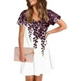 thumbnail image 7 of Cmfcve Women's Summer T-Shirt Dress Printed Loose A-line Dress Short Sleeve V-Neck Midi Dress with Pockets, 7 of 7