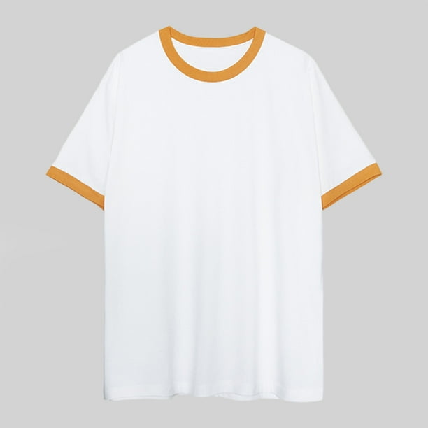 pstuiky camisetas de hombre, Camisa de verano para hombre, holgada, a la moda, informal, con contraste de colores, cuello redondo y mangas cortas. ropa de hombre xl