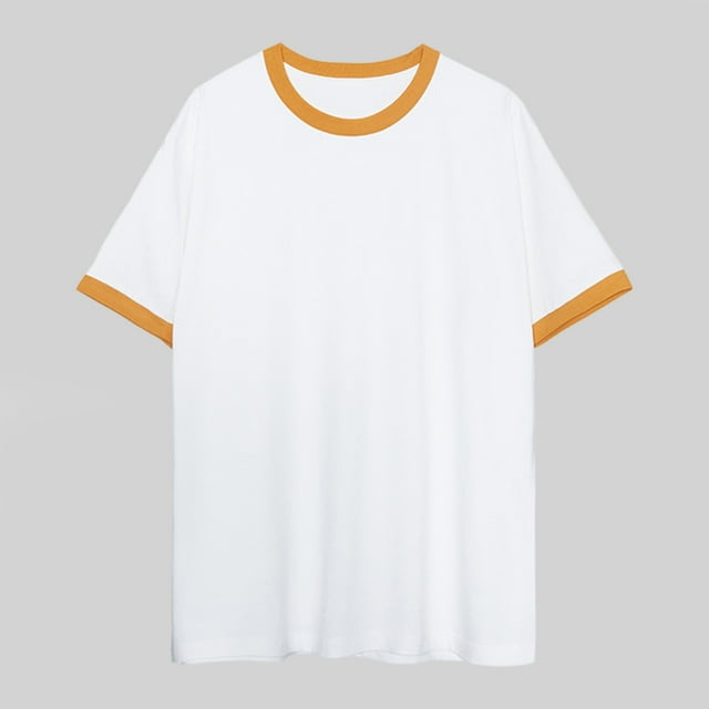 pstuiky camisetas de hombre, Camisa de verano para hombre, holgada, a la moda, informal, con contraste de colores, cuello redondo y mangas cortas. ropa de hombre xl