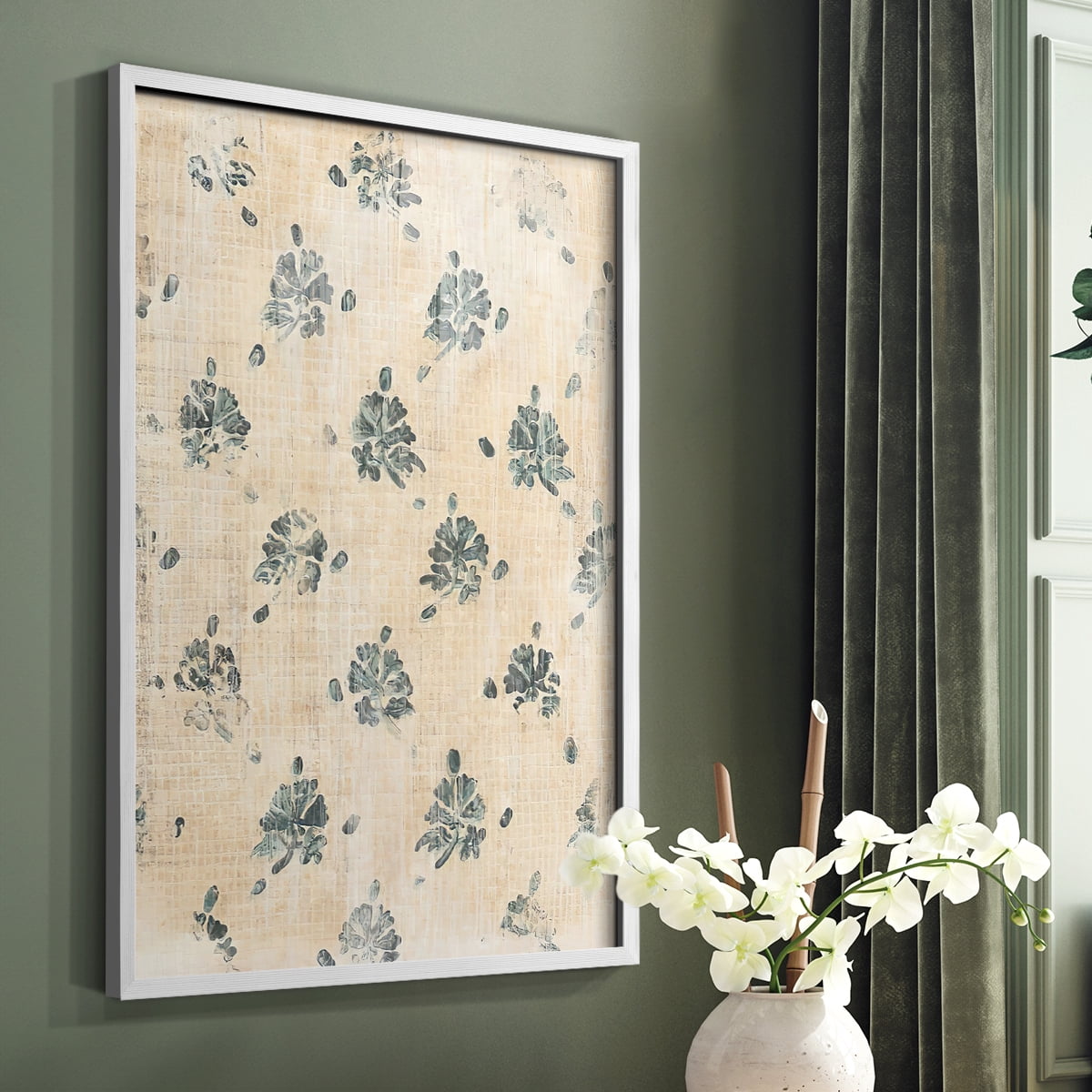 Vintage Blockprint II in Paper Solid Wood 11 x 14 Framed Print