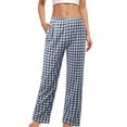 thumbnail image 1 of Gibobby Pantalones mujer moda Pantalones de chándal informales de pierna ancha para mujer, cómodos pantalones deportivos deportivos con bolsillos(Azul,XG), 1 of 5
