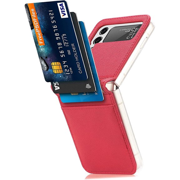 Galaxy Z Flip 3 5G Luxury PU Leather Wallet Case with Card Slots - Black