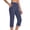 37# Navy, variant on Women's Yoga Capri Pants High Waist Stretch Knee Length Capris Workout Athletic Pants with Pockets Navy XXL