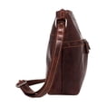 thumbnail image 4 of Jack Georges Voyager Hand-Stained Buffalo Leather Uptown Hobo Bag #7814 (Brown), 4 of 5
